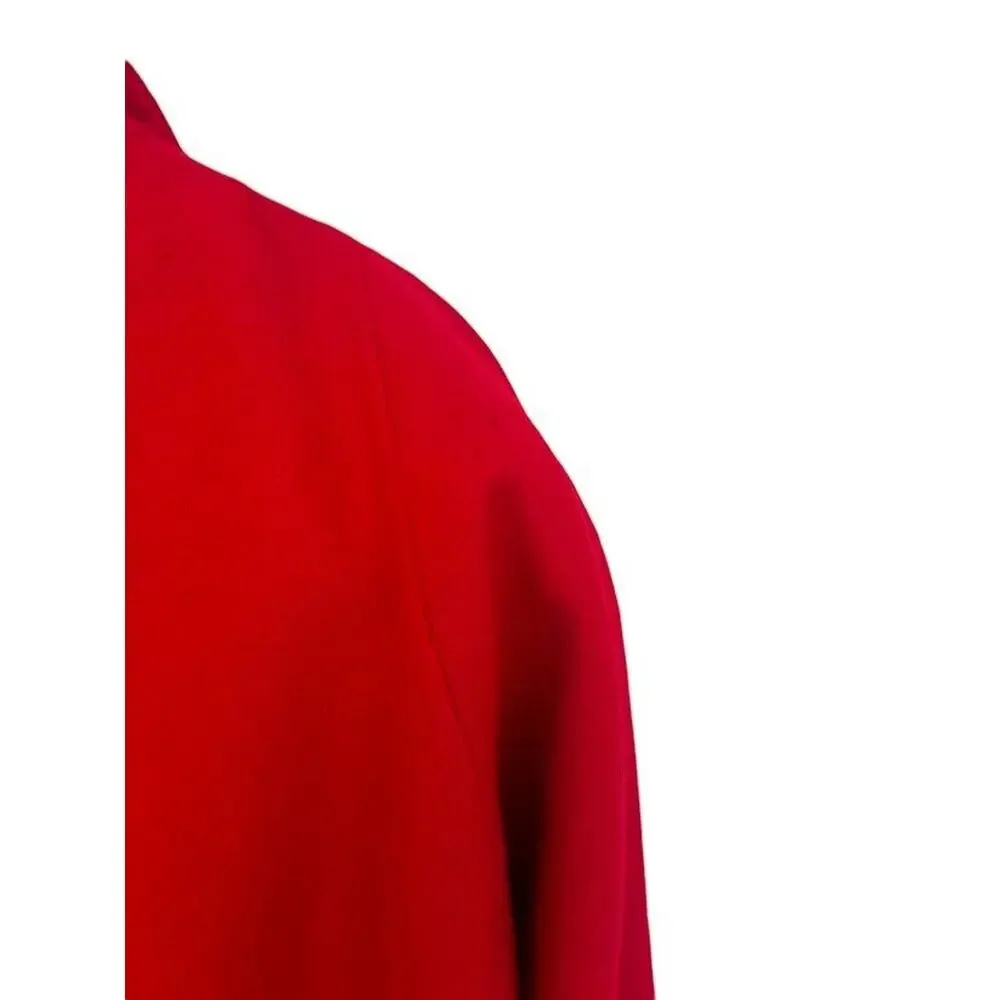 Stephane Mathews II Vintage Red Wool Blend Pea Coat‎ Gold Button Womens Size 8